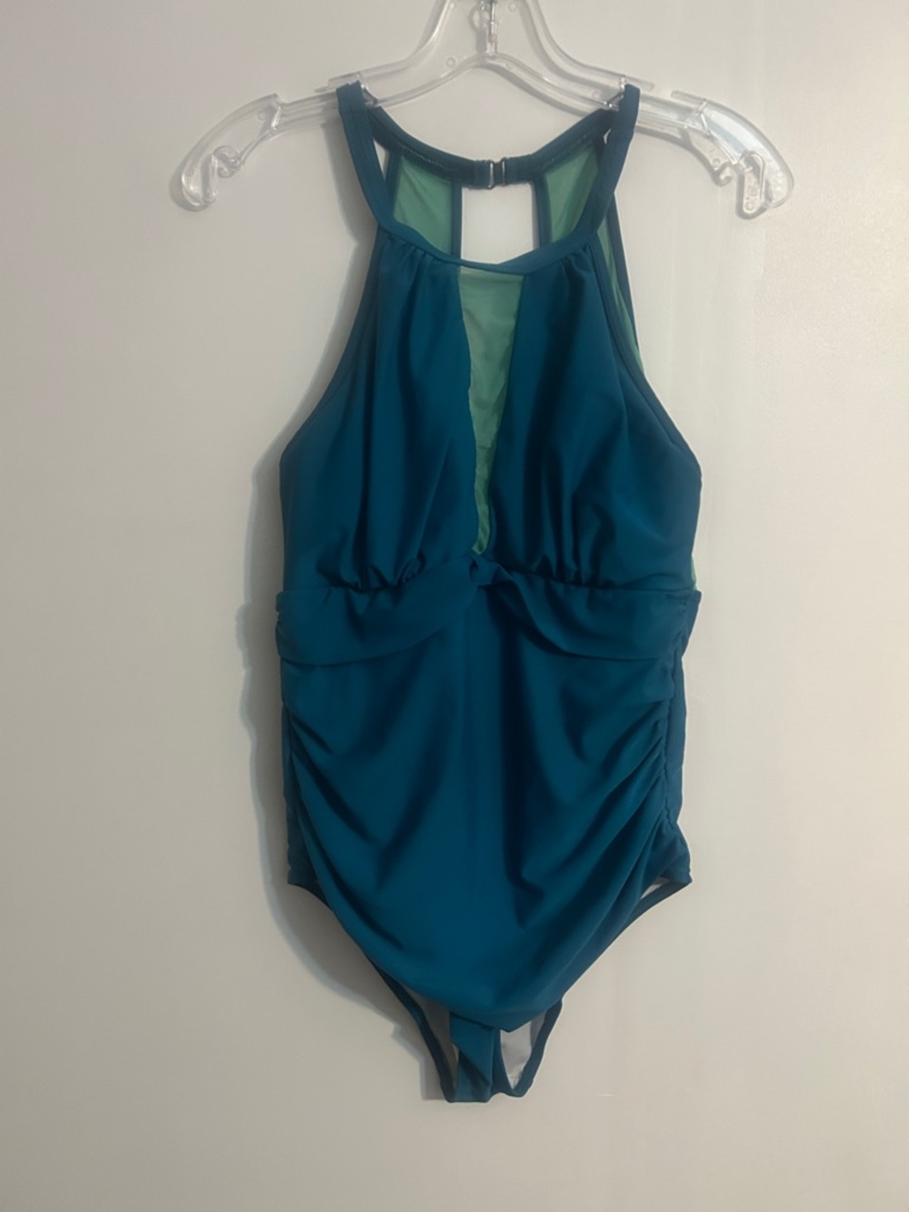 POB Teal High-Neck One-Piece Swimsuit